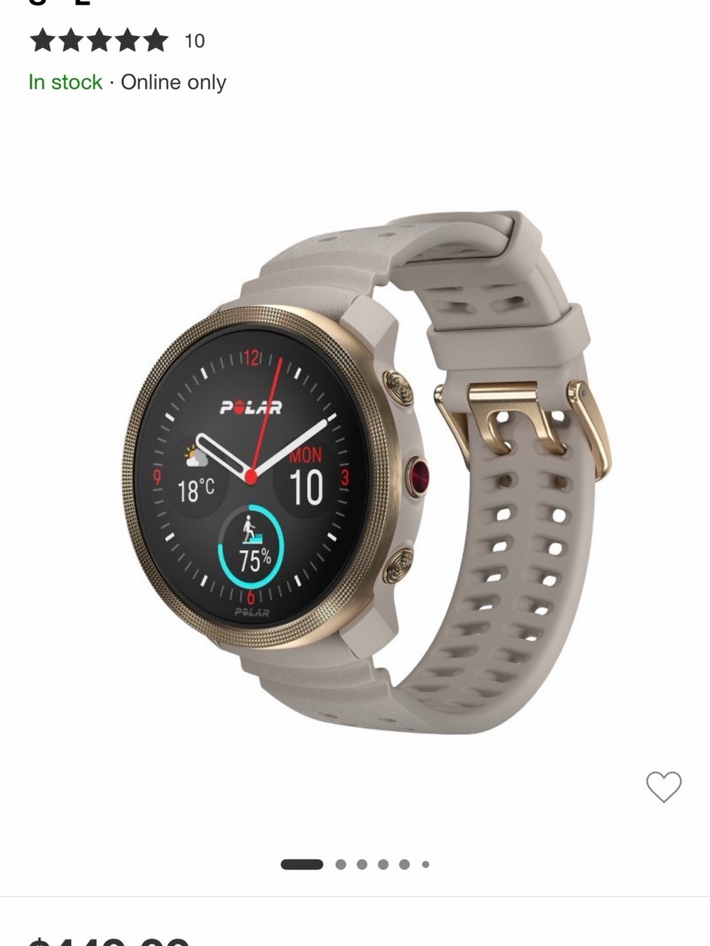 Women's Smartwatch in Beige with Gold Bezel